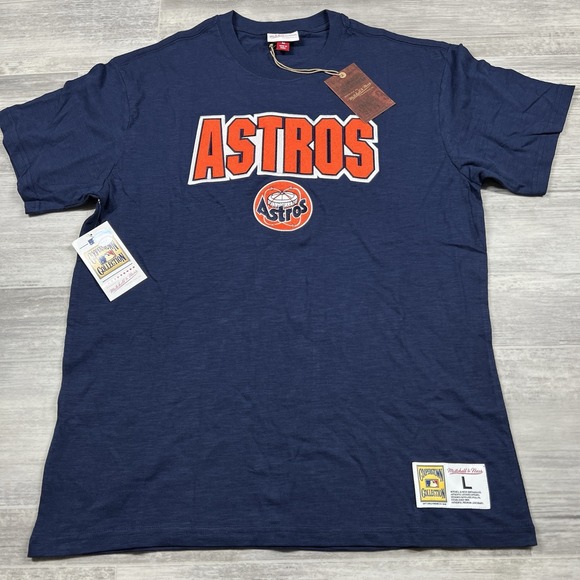 Mitchell & Ness Men's Large Navy Blue Houston Astros Legendary Slub T-Shirt NWT - Picture 1 of 10